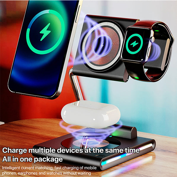 KTM8 3 in 1 Portable Folding Magnetic Wireless Charger 15W