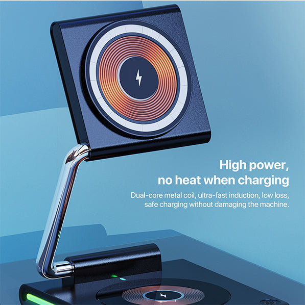 KTM8 3 in 1 Portable Folding Magnetic Wireless Charger 15W