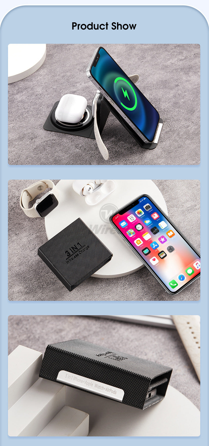 3 in 1 Wireless Charger Travel Portable