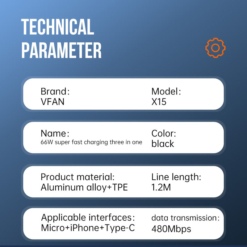 VFAN X15 3 in 1 66 super fast charging 3 in 1