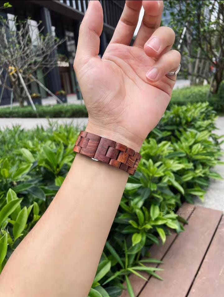 Wood Watch Band with Butterfly Buckle