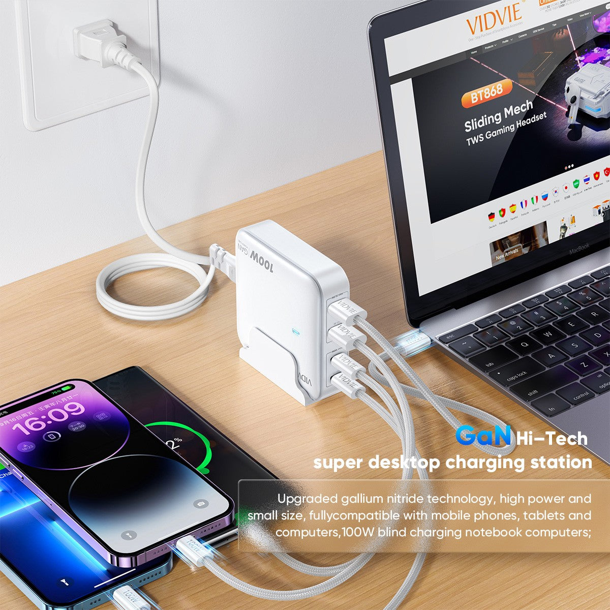 VIDVIE PLE247 Desktop GaN Charge 100W