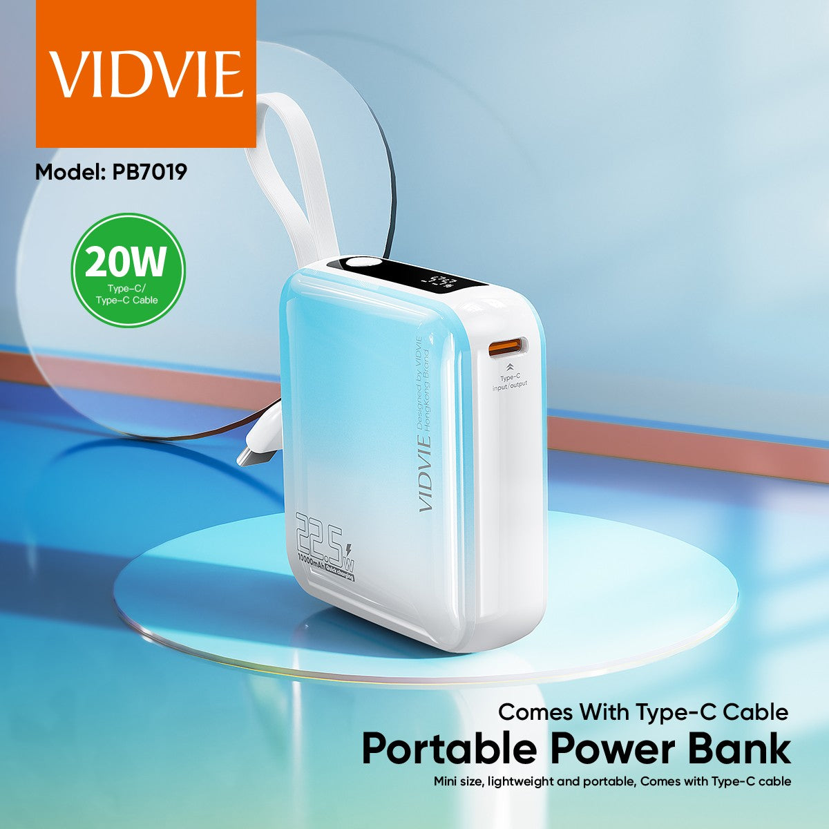 VIDVIE PB7019 Power Bank 10000MAH