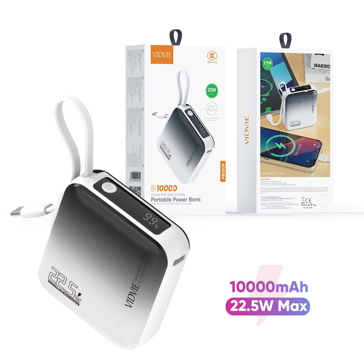 VIDVIE PB7019 Power Bank 10000MAH