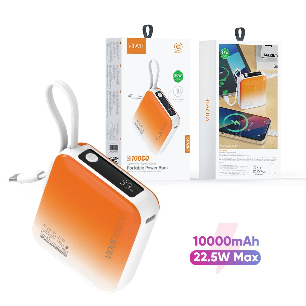 VIDVIE PB7019 Power Bank 10000MAH