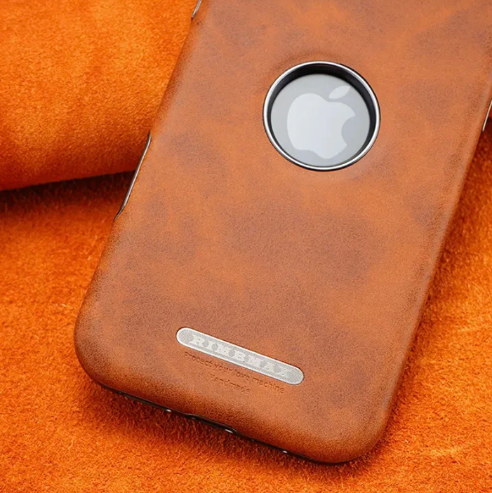 RMBMAX Luxury Matte Leather Case with Magnetic Metal Holder for iPhone