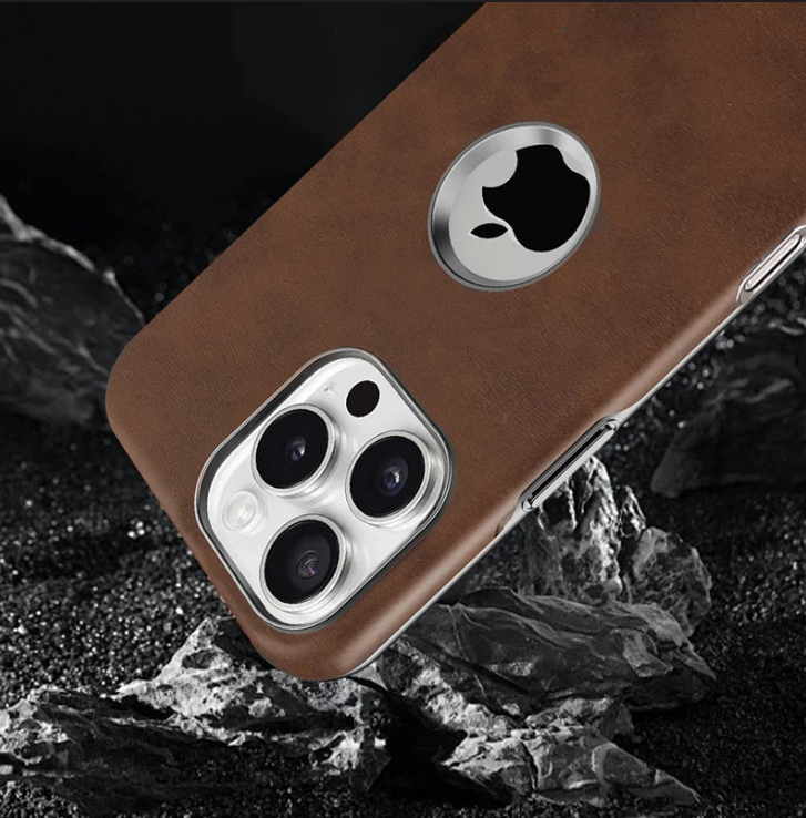 RMBMAX Luxury Matte Leather Case with Magnetic Metal Holder for iPhone