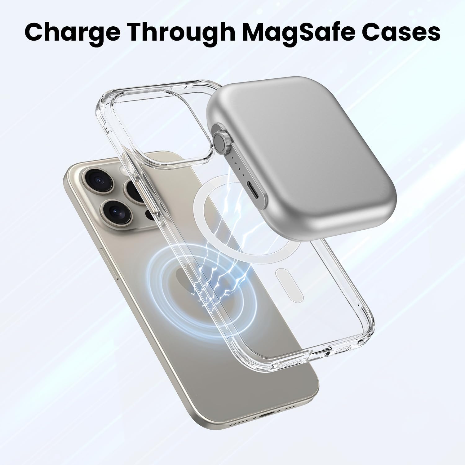 3-In-1 Magnetic Power Bank 5000mAh,22.5W Portable Magsafe Wireless Charger