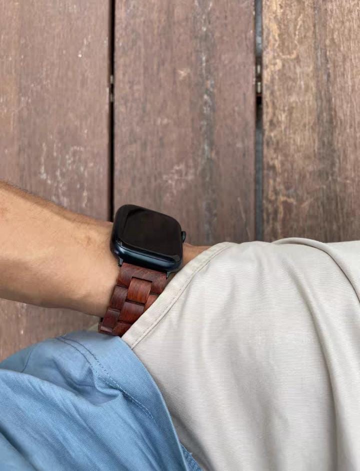 Wood Watch Band with Butterfly Buckle