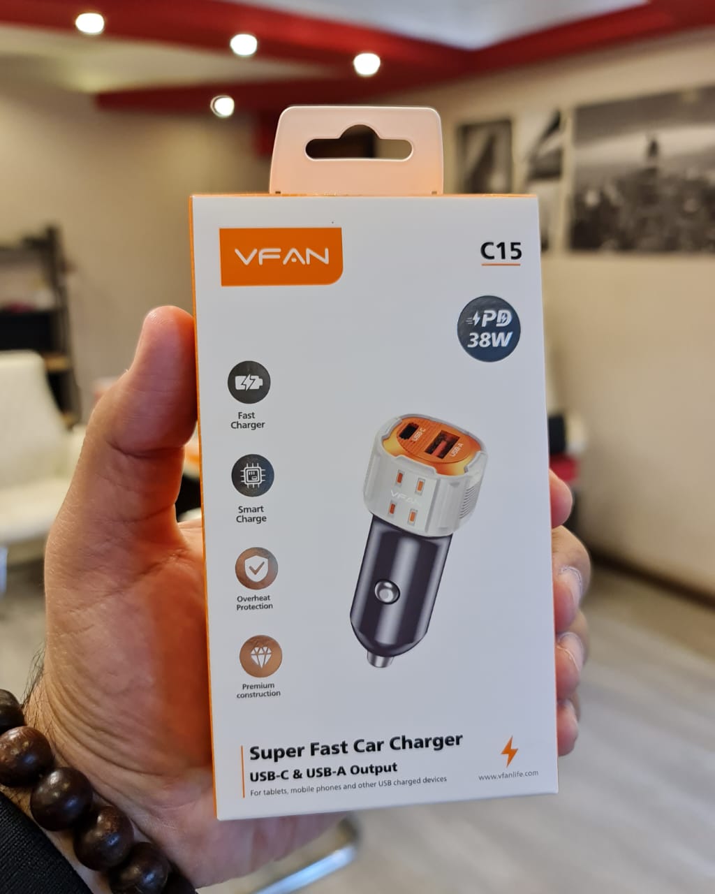 VFAN C15 Super FAST 38W PD Car Charger