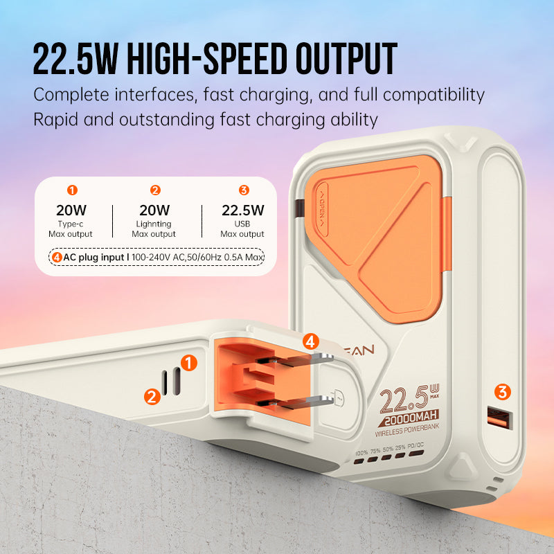 VFAN 22.5W Built-In Cable 20000mAh Multi-Functional Power Bank