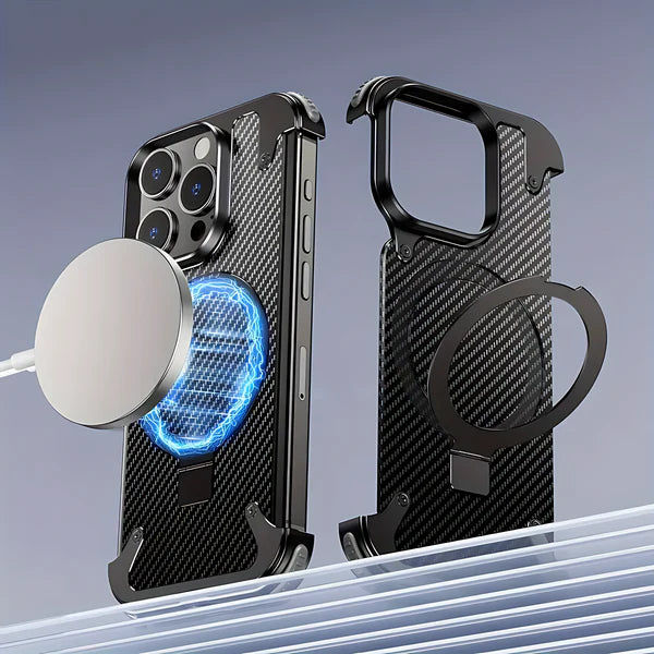 Frameless Case with Magsafe Carbon Fiber for Iphone