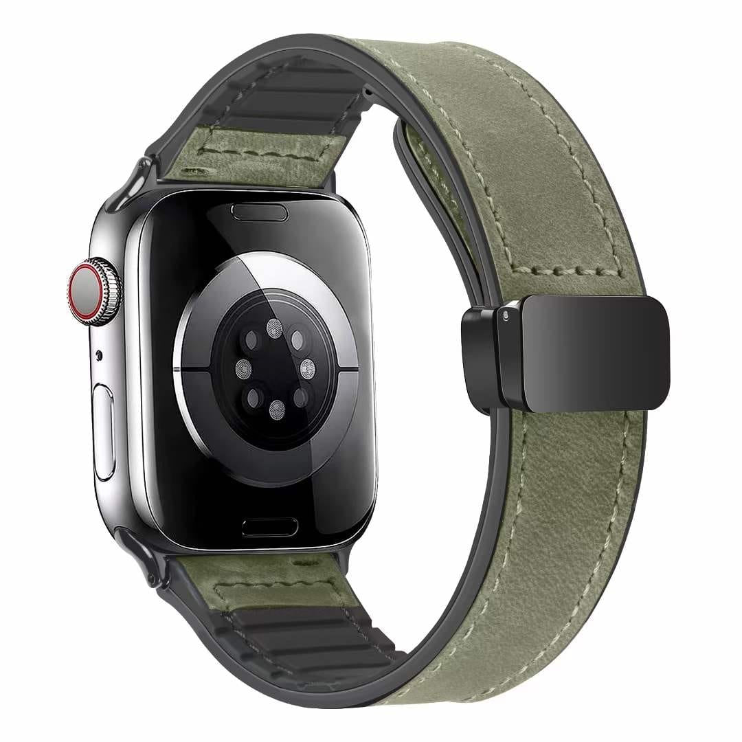 Magnetic Leather Silicone For Apple Watch Band