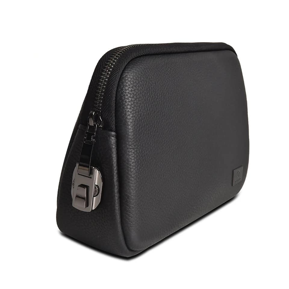 Vevo-faux leather clutch bag with coded lock