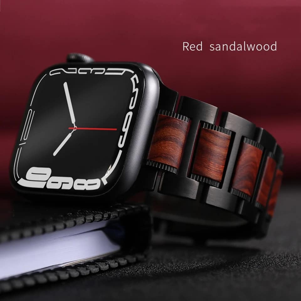 Stainless Steel with Wood Watch Band