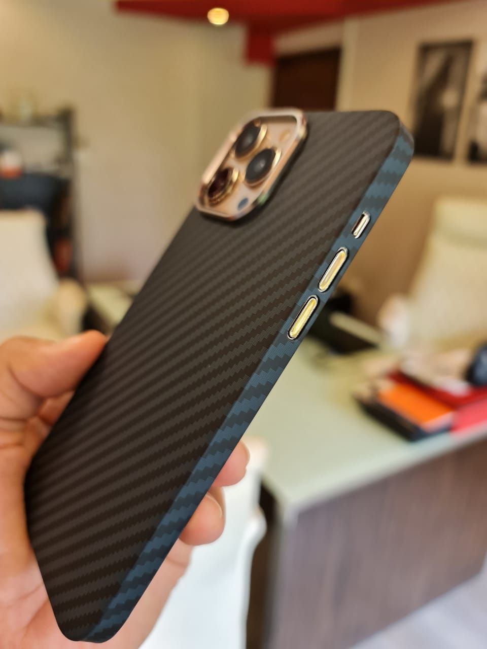 Deep Carbon Fiber Military Armor Case For iPhone