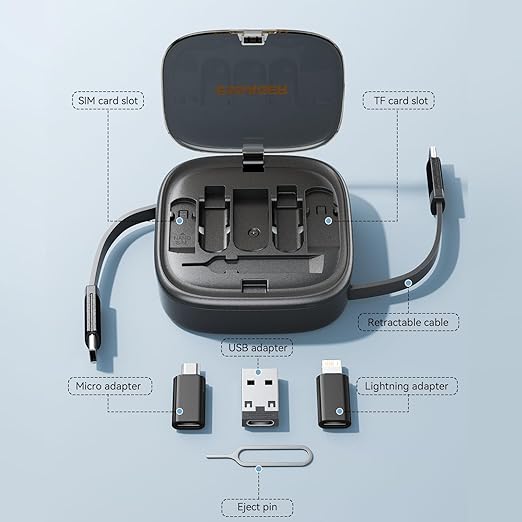 VFAN 6 in 1 Fast Charging Cable with Storage Case