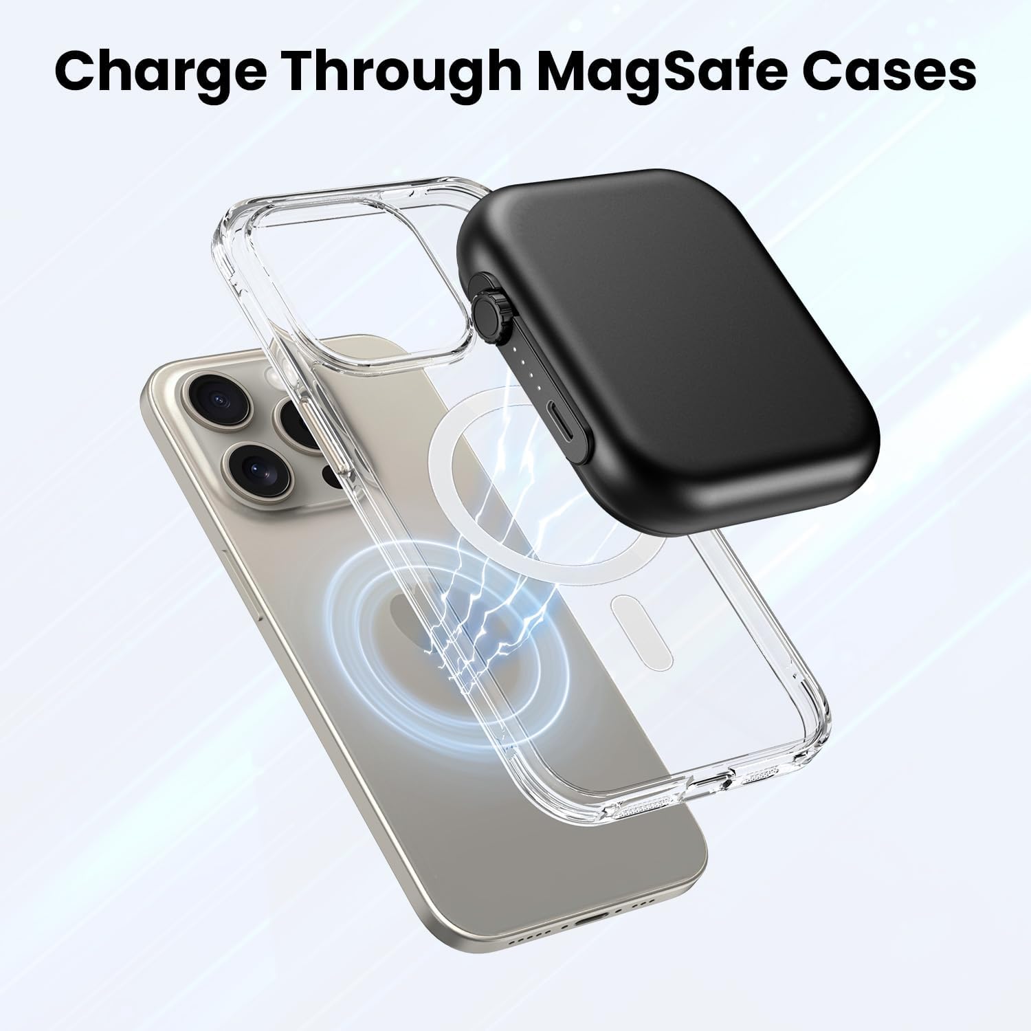 3-In-1 Magnetic Power Bank 5000mAh,22.5W Portable Magsafe Wireless Charger