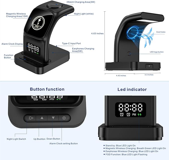 MAJENTIK MW11 Wireless Charging Station 5 in 1