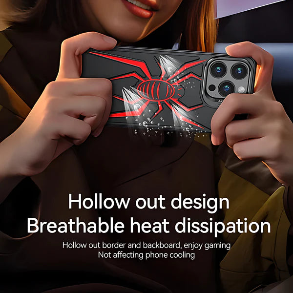 Spider design heat dissipation metal mobile phone case