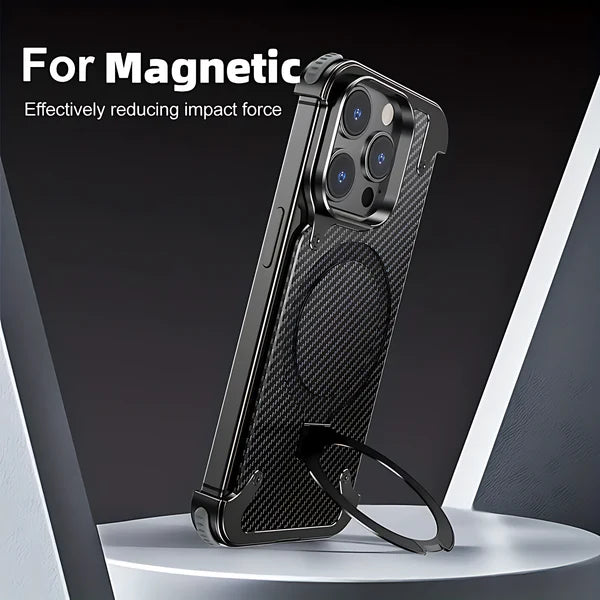 Frameless Case with Magsafe Carbon Fiber for Iphone