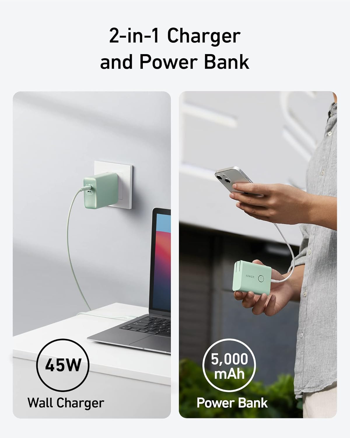 Anker 521 Power Bank 2*1 (PowerCore Fusion, 45W)