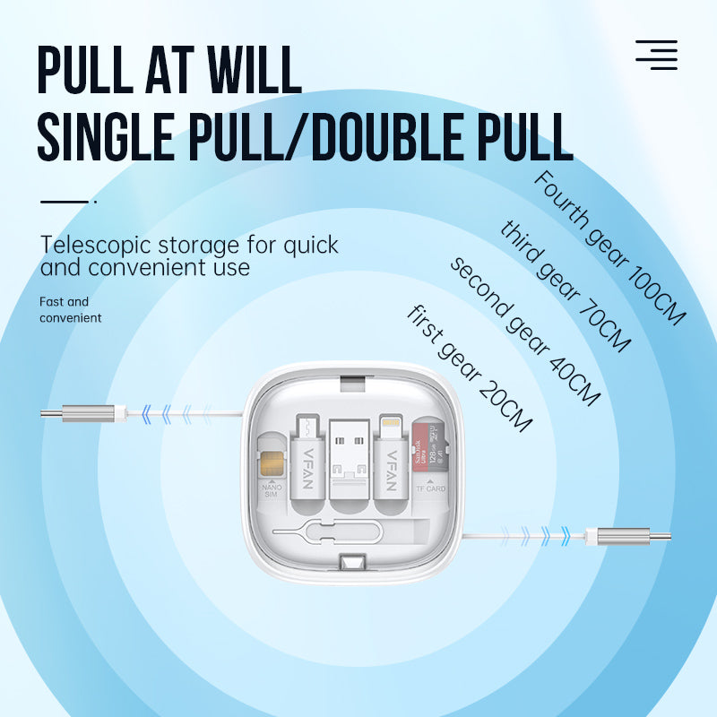 VFAN X21 Fast Charging Cable with Storage Case 6 in 1