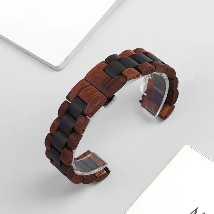 Wood Watch Band with Butterfly Buckle