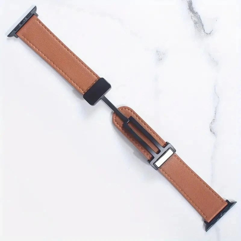 Magnetic Leather Silicone For Apple Watch Band