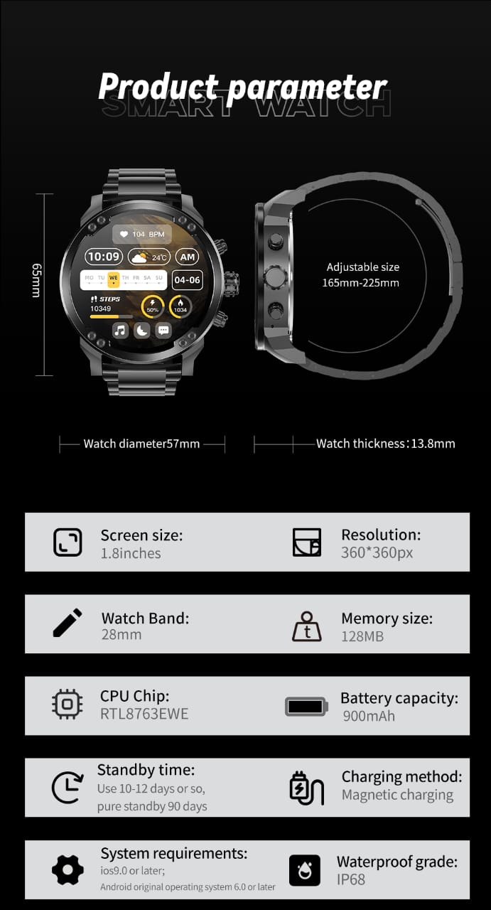 T99 Sport Smart Waterproof bluetooth smart watch