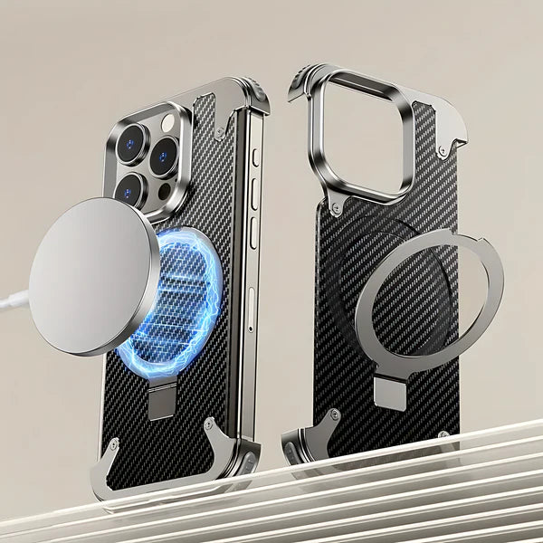 Frameless Case with Magsafe Carbon Fiber for Iphone