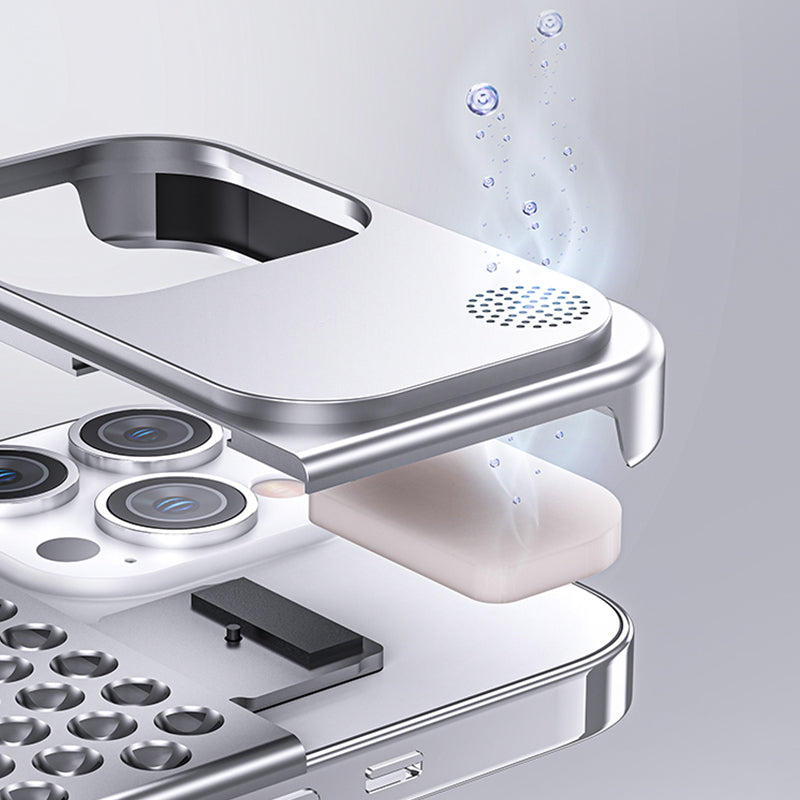 Aluminum fragrance with cooling holes Iphone case