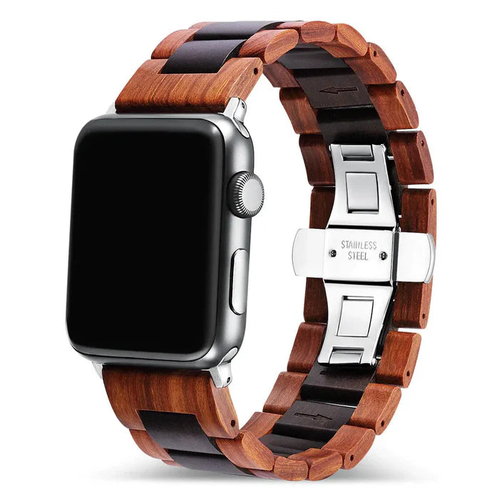 Wood Watch Band with Butterfly Buckle