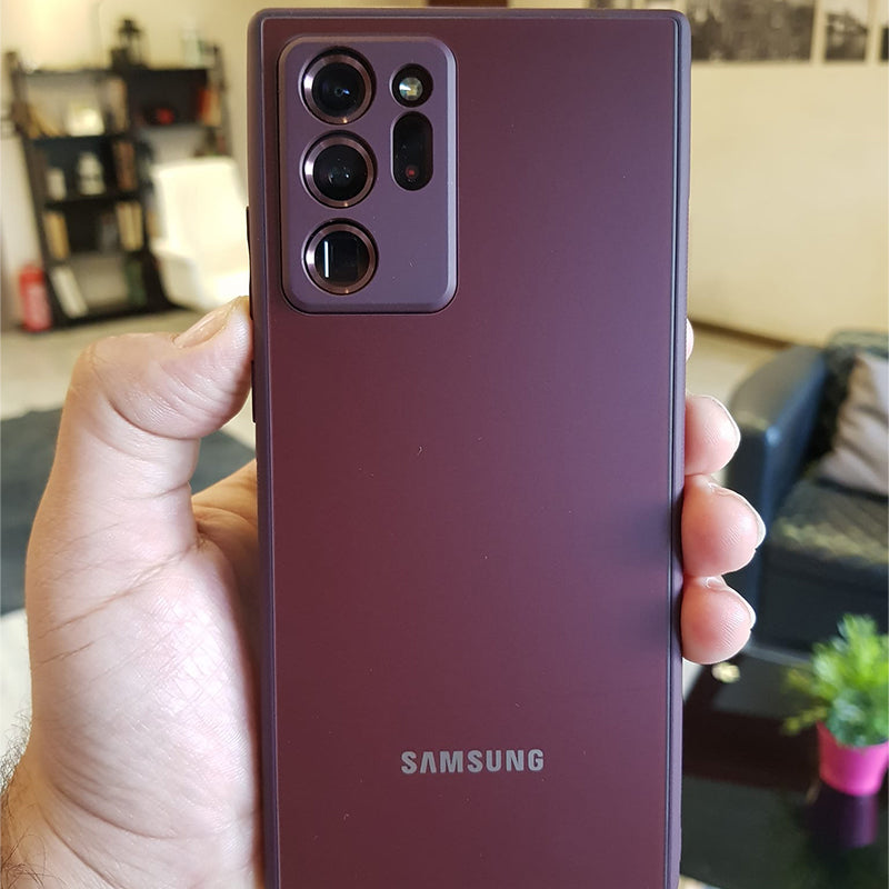 Glass with silicon fram Samsung Case