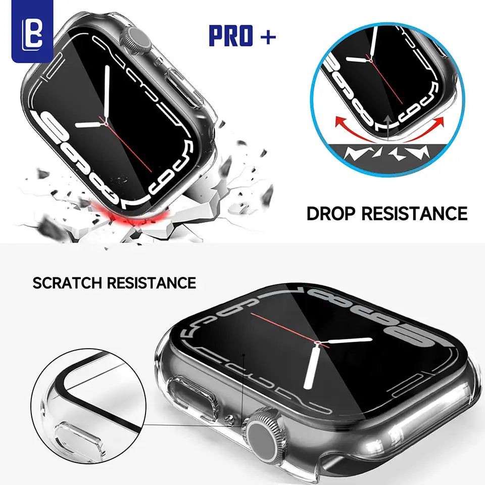 LanBi 3D Curved Tempered Glass Screen Protector Film Full Cover Case For Apple Watch