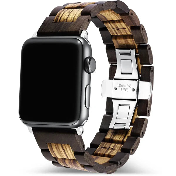 Wood Watch Band with Butterfly Buckle