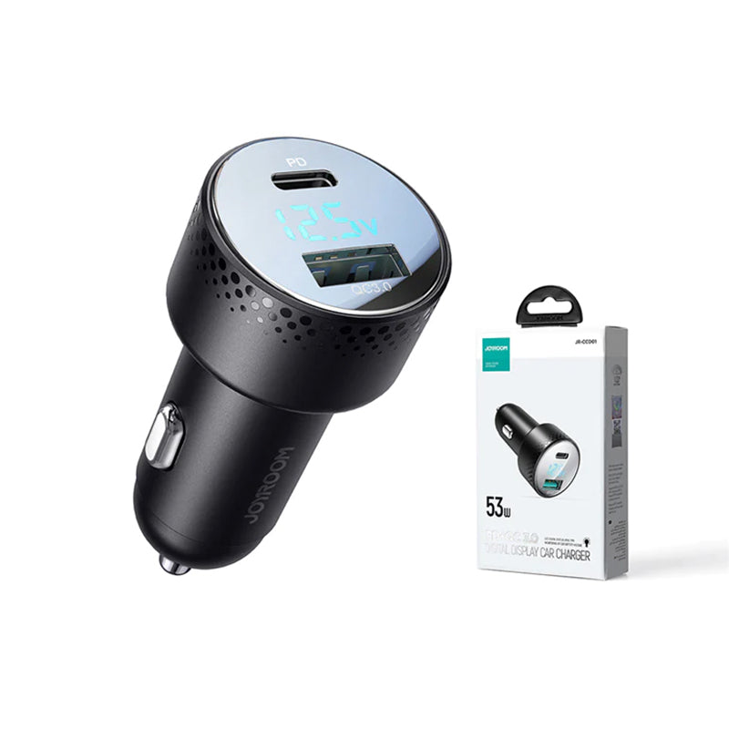 JOYROOM JR-CCD01 53W Dual-Port (A+C) Digital Display Car Charger