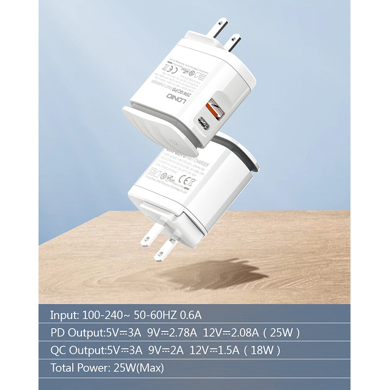 LDNIO A2423C 25W PD Charger with LED Lamp