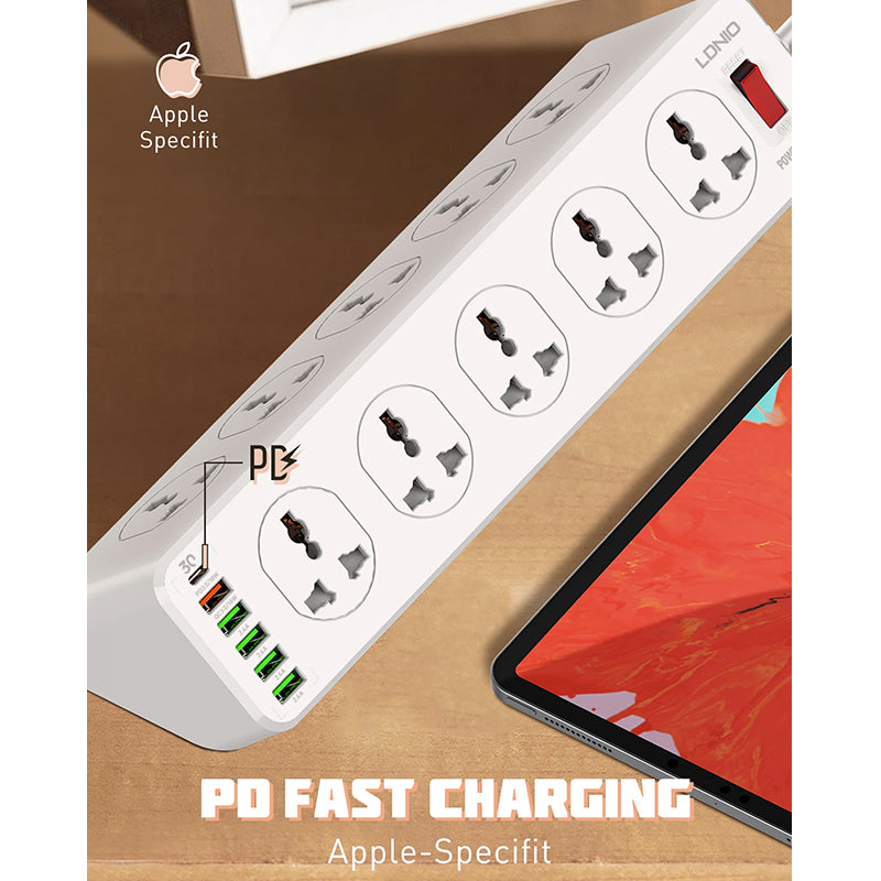 LDNIO SC10610 Power Socket PD 30W Fast Charging Smart Power Strips