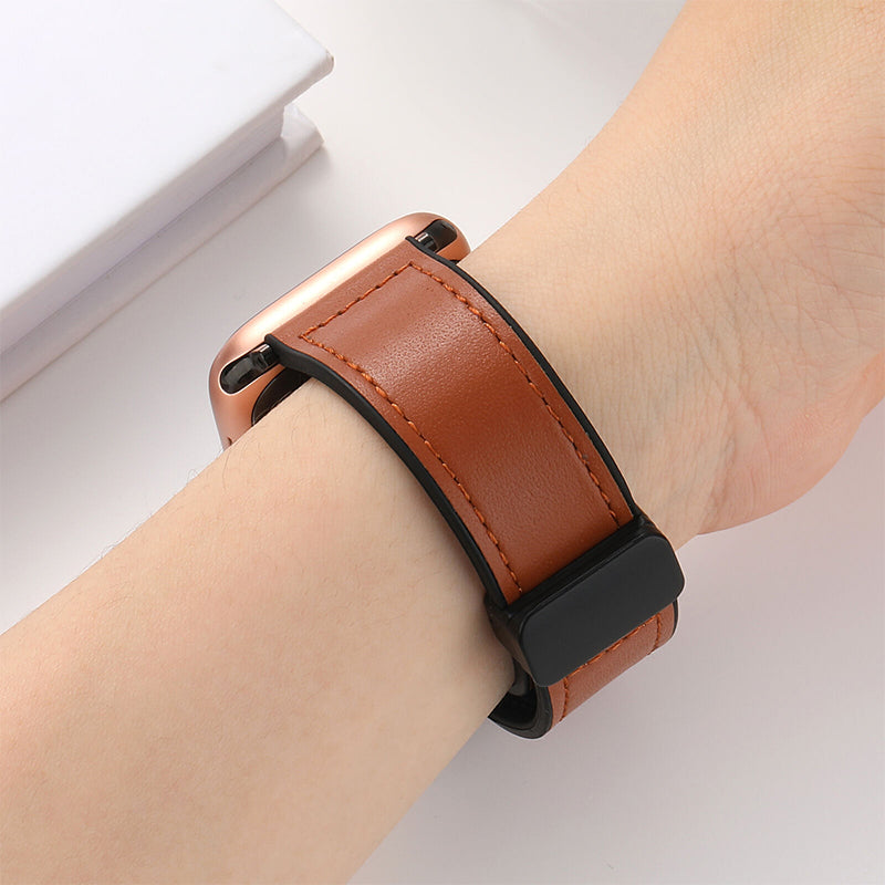 Magnetic Leather Silicone For Apple Watch Band