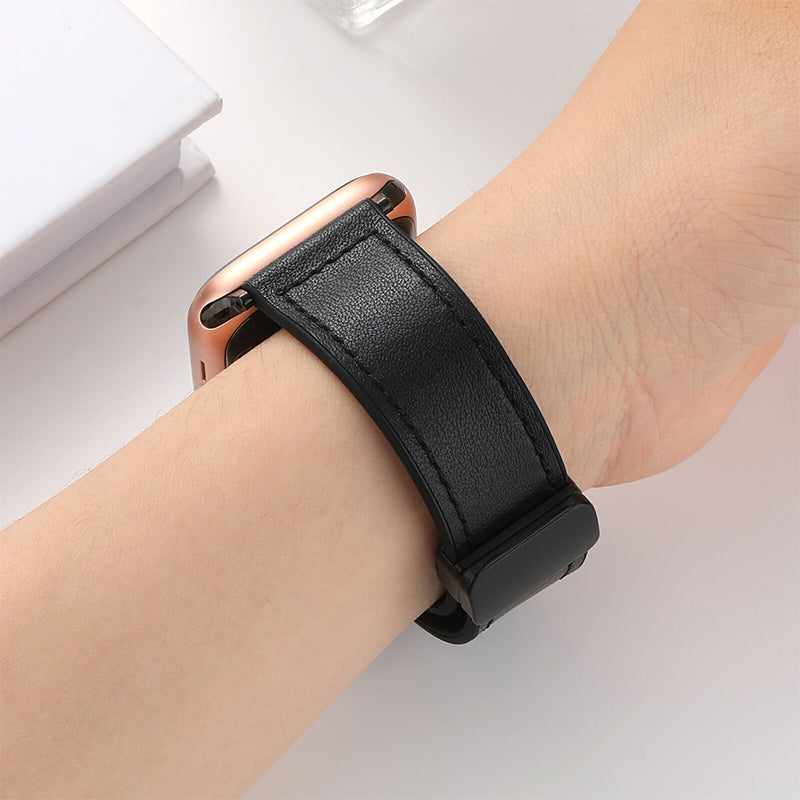 Magnetic Leather Silicone For Apple Watch Band