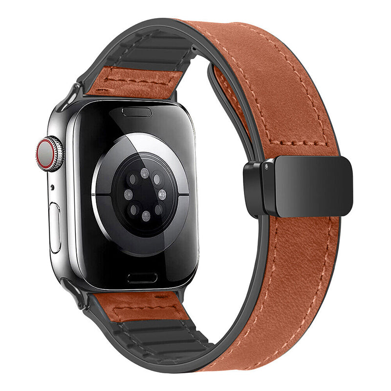 Magnetic Leather Silicone For Apple Watch Band