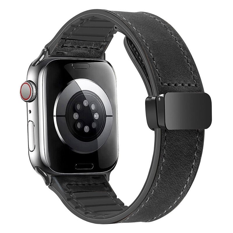 Magnetic Leather Silicone For Apple Watch Band