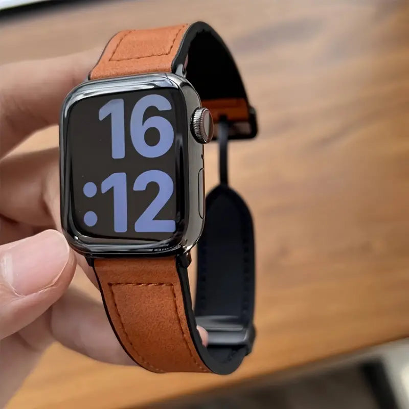 Magnetic Leather Silicone For Apple Watch Band