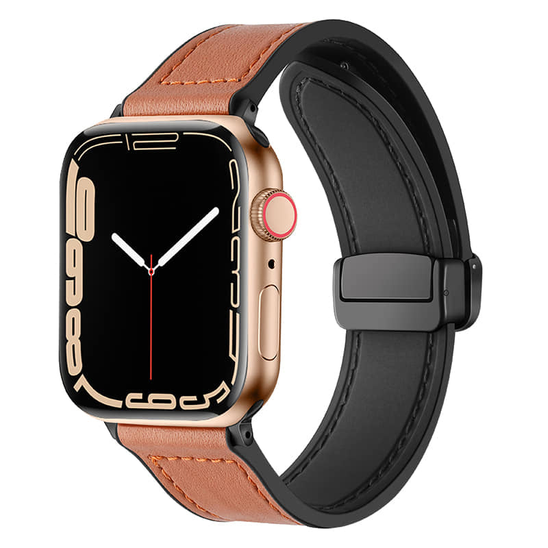 Magnetic Leather Silicone For Apple Watch Band