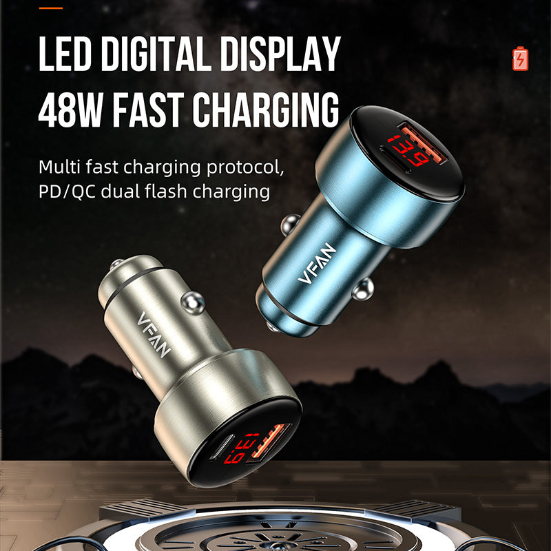 VFAN C13 LED DIGITAL DISPLAY 48W FAST CHARGING