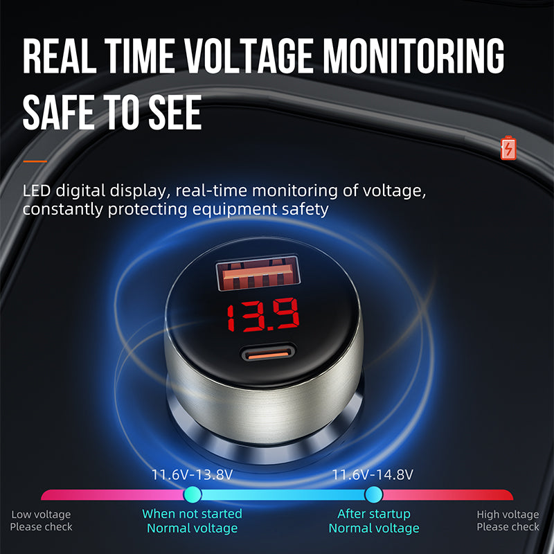 VFAN C13 LED DIGITAL DISPLAY 48W FAST CHARGING