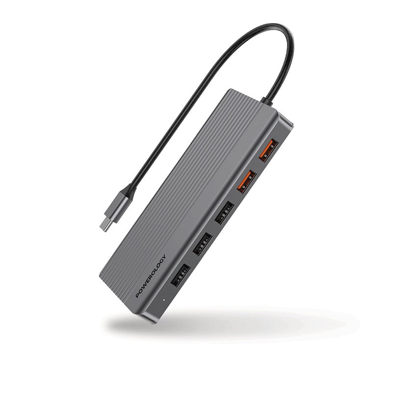 Powerology 12in1 USB-C Hub HDMI Type-C 100W PD