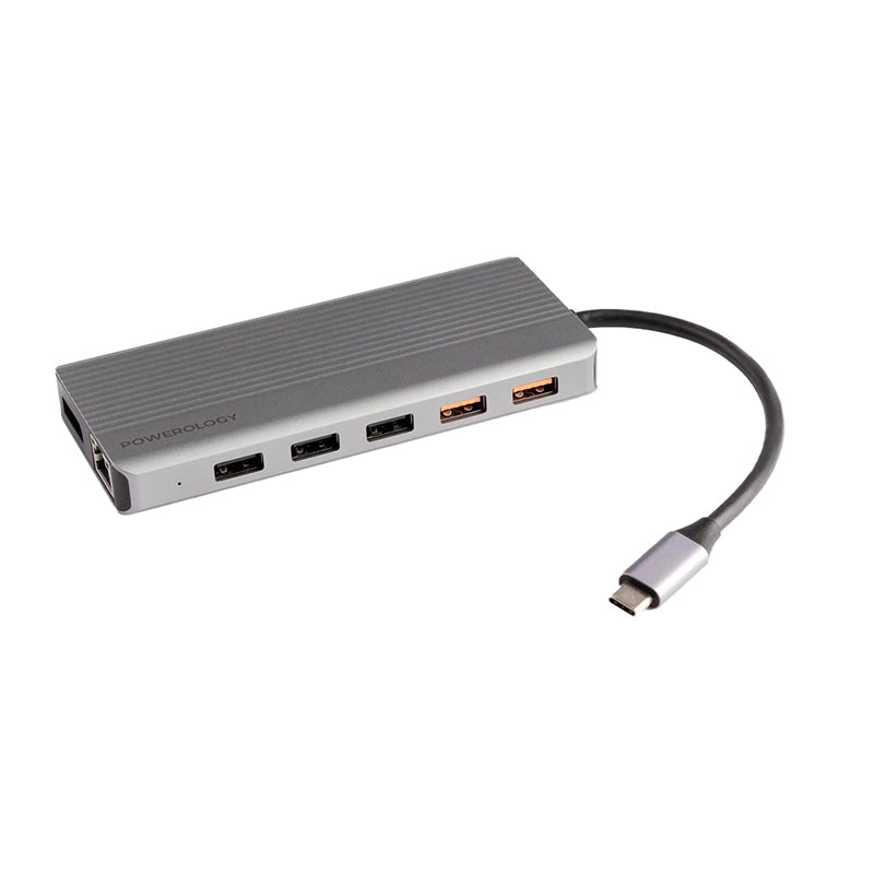 Powerology 12in1 USB-C Hub HDMI Type-C 100W PD