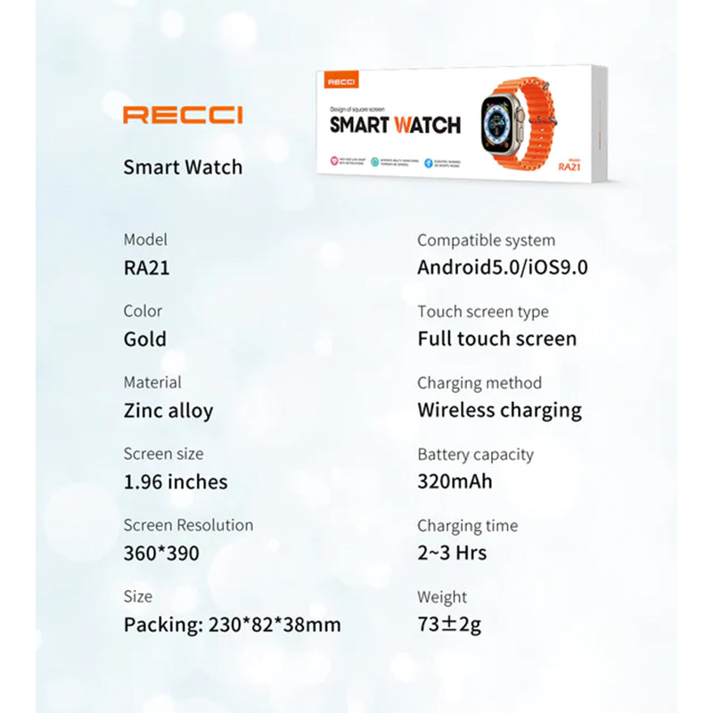 Recci RA21 Sports Smart watch Waterproof